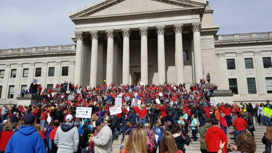Teacher rally on the steps of the WV Legislature, Charleston, March 5, 2018 | Image courtesy of the author