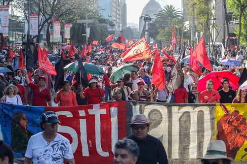 SITUAM workers march in Mexico City, 2019 | Image courtesy Patrick Cuninghame