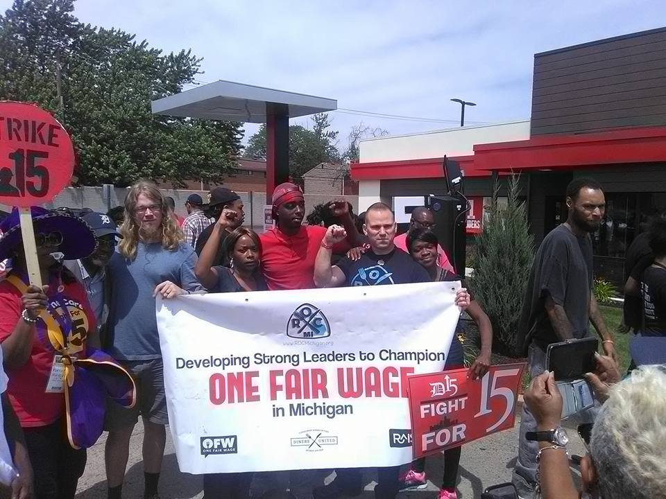 ROC organizers at at One Fair Wage campaign event