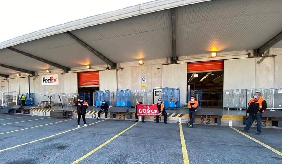 Workers at TNT FedEx facilities in Genoa and Bologna striking on April 7 for safer conditions