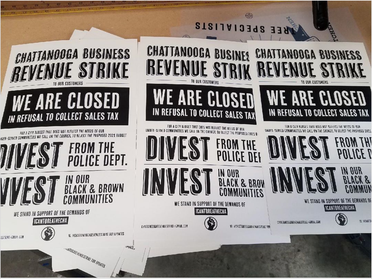 Chattanooga Revenue Strike Posters © Cameron Williams, 2020